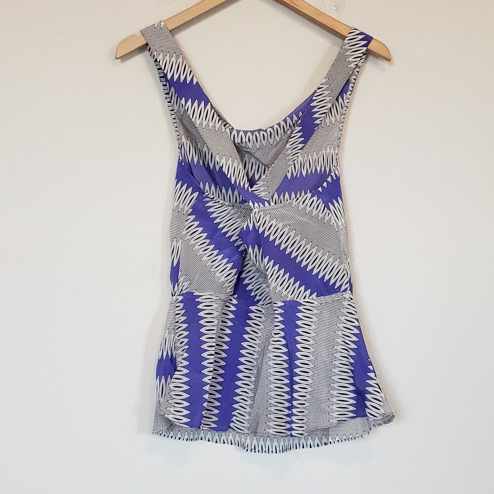 Plenty by Tracy Reese Cowl Neck Criss Cross Back Silk Blouse‎ Women's XXS Work
